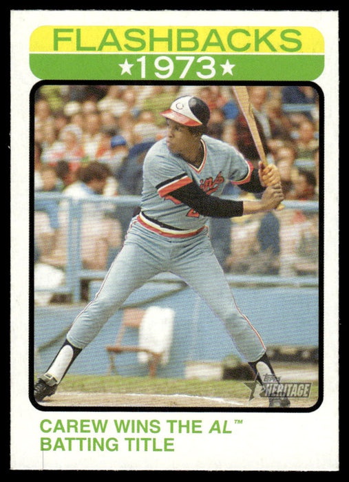 Rod Carew 2022 Topps Heritage Baseball Flashbacks Front of Card