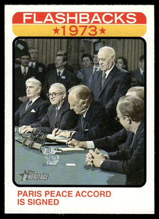 Paris Peace Accord Is Signed 2022 Topps Heritage News Flashbacks Front of Card