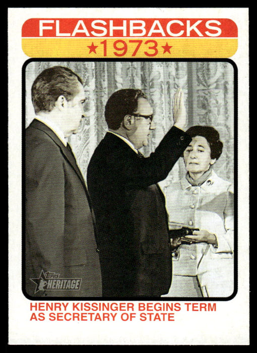 Henry Kissinger Begins Term as Secretary Of State 2022 Topps Heritage News Flashbacks Front of Card