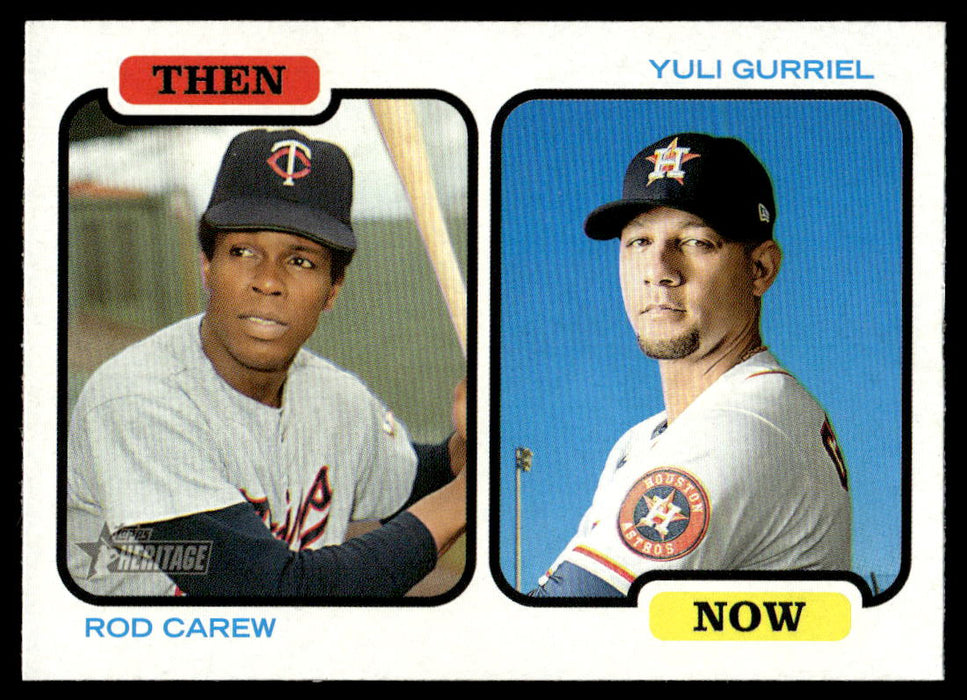 Rod Carew / Yuli Gurriel 2022 Topps Heritage Then and Now Front of Card