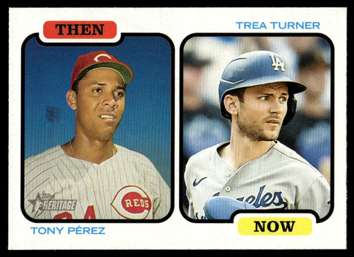 Tony Pérez / Trea Turner 2022 Topps Heritage Then and Now Front of Card