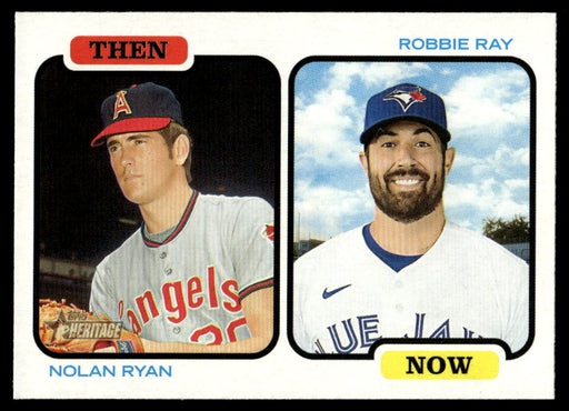 Nolan Ryan / Robbie Ray 2022 Topps Heritage Then and Now Front of Card