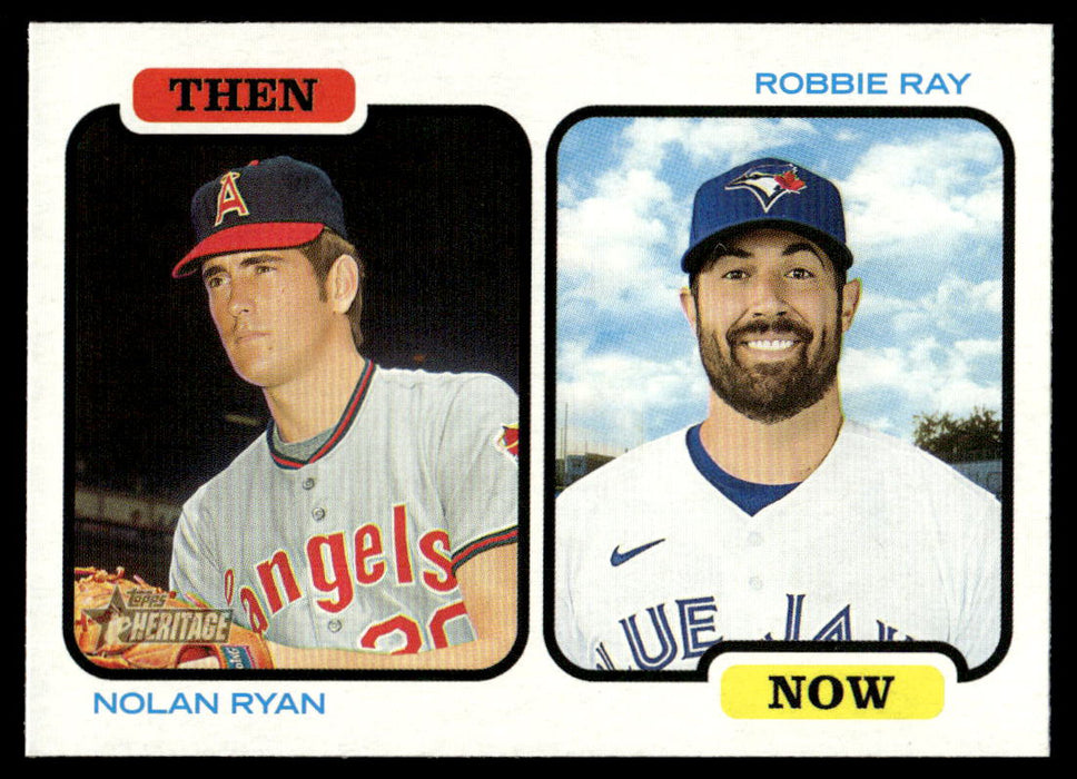 Nolan Ryan / Robbie Ray 2022 Topps Heritage Then and Now Front of Card