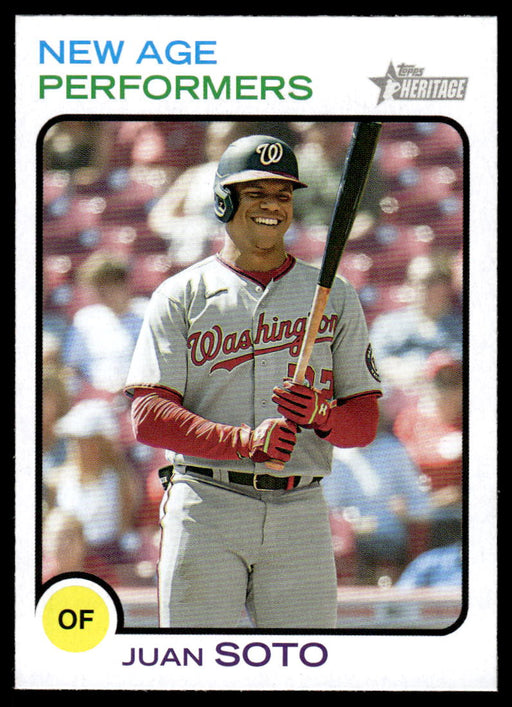 Juan Soto 2022 Topps Heritage New Age Performers Front of Card