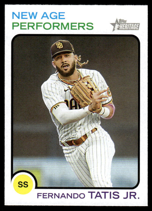 Fernando Tatis Jr. 2022 Topps Heritage New Age Performers Front of Card