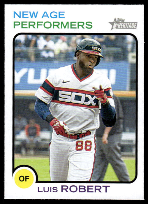 Luis Robert 2022 Topps Heritage New Age Performers Front of Card