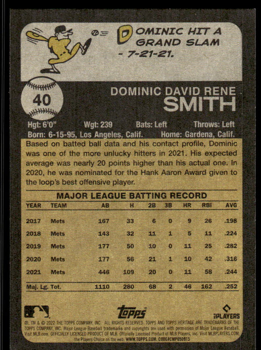 Back of Card