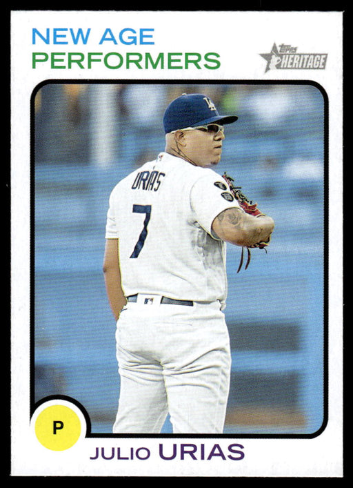 Julio Urias 2022 Topps Heritage New Age Performers Front of Card