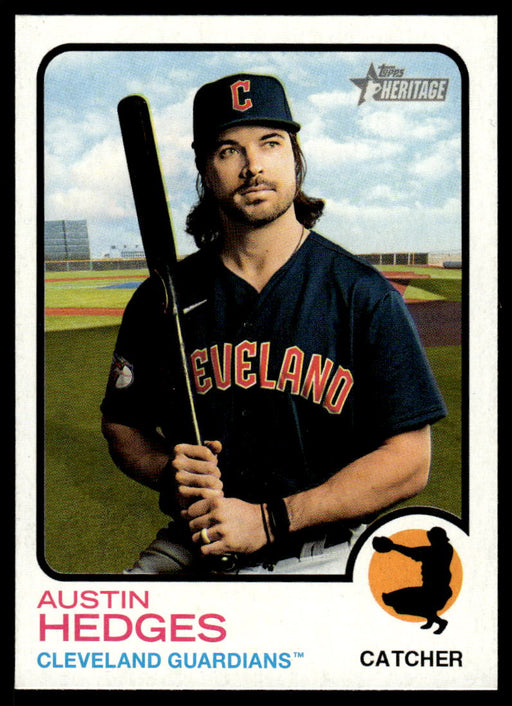 Austin Hedges 2022 Topps Heritage Short Print Front of Card
