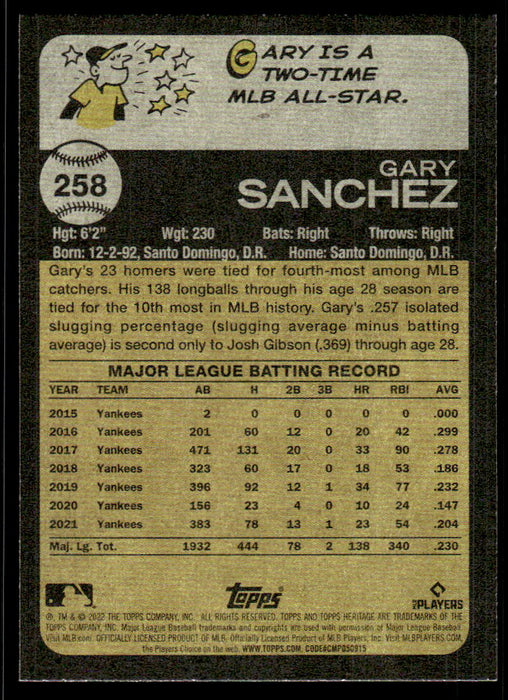 Back of Card