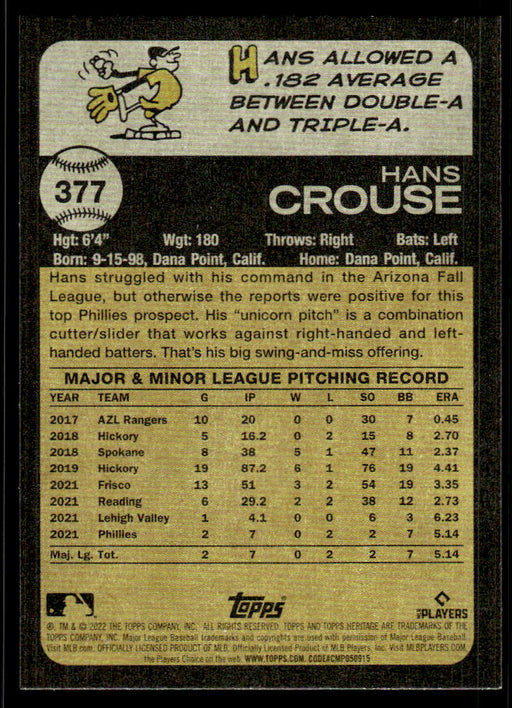Back of Card
