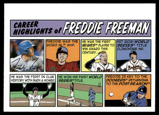 Freddie Freeman 2022 Topps Heritage High 1973 Comics Front of Card