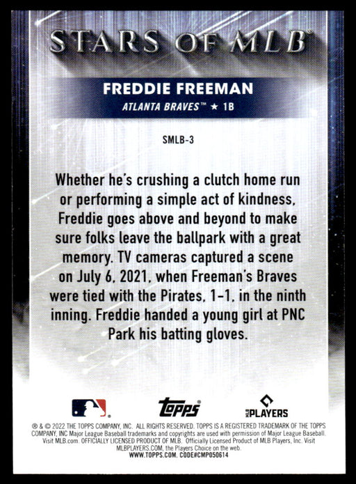 Freddie Freeman 2022 Topps Series 1 Stars of MLB Back of Card