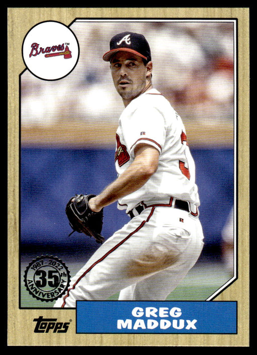 Greg Maddux 2022 Topps Series 1 1987 Topps Front of Card