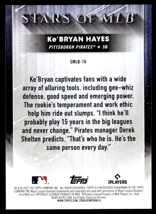 Ke'Bryan Hayes 2022 Topps Series 1 Stars of MLB Back of Card