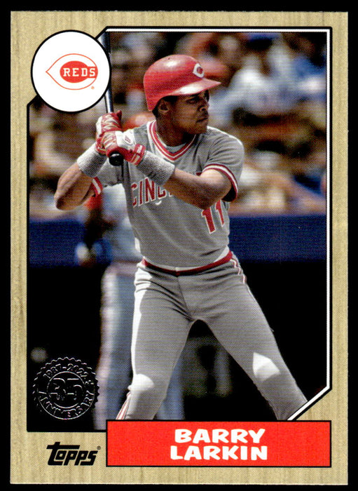 Barry Larkin 2022 Topps Series 1 1987 Topps Front of Card