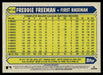 Freddie Freeman 2022 Topps Series 1 1987 Topps Back of Card