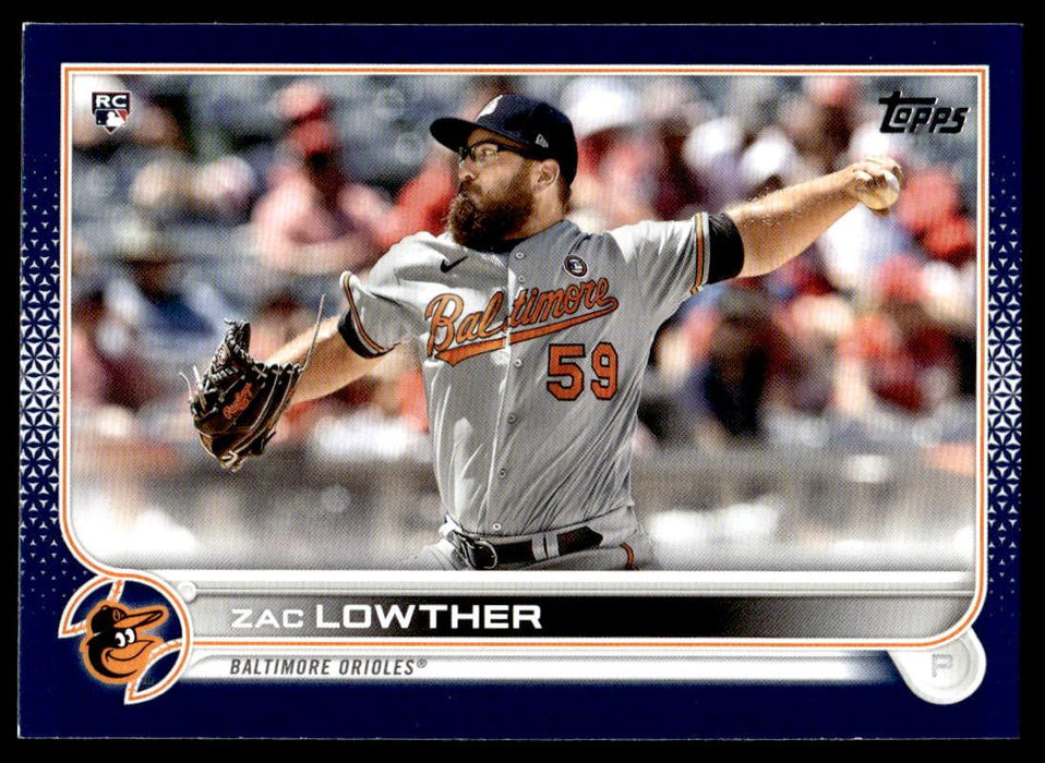 Zac Lowther 2022 Topps Series 1 Blue Front of Card