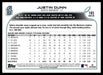 Justin Dunn 2022 Topps Series 1 Blue Back of Card