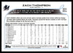 Zach Thompson 2022 Topps Series 1 Blue Back of Card