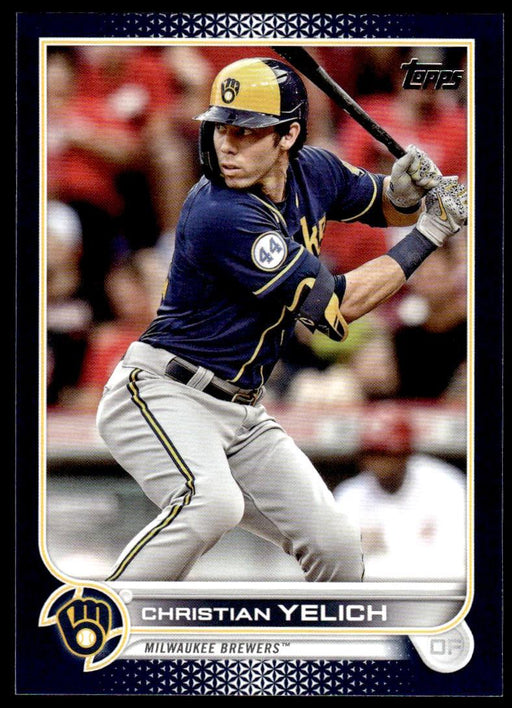 Christian Yelich 2022 Topps Series 1 Blue Front of Card