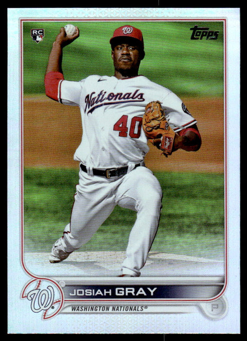 Josiah Gray 2022 Topps Series 1 Rainbow Foil Front of Card