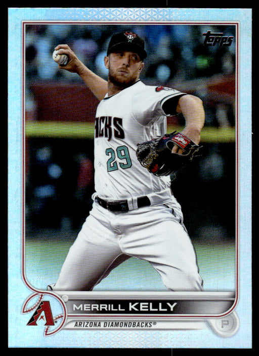 Merrill Kelly 2022 Topps Series 1 Rainbow Foil Front of Card