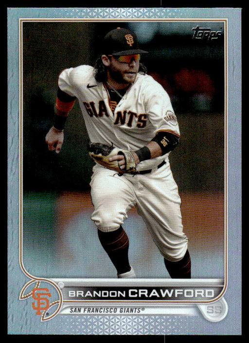 Brandon Crawford 2022 Topps Series 1 Rainbow Foil Front of Card