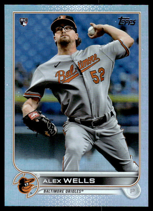 Alex Wells 2022 Topps Series 1 Rainbow Foil Front of Card