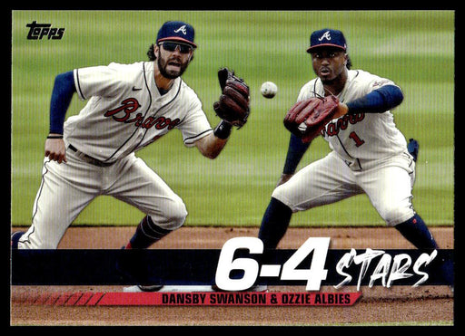 Ozzie Albies / Dansby Swanson 2022 Topps Series 1 6-4 Stars Front of Card