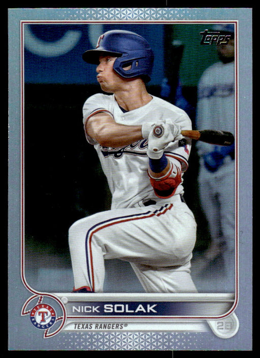 Nick Solak 2022 Topps Series 1 Rainbow Foil Front of Card