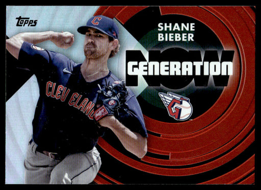 Shane Bieber 2022 Topps Series 1 Generation Now Front of Card