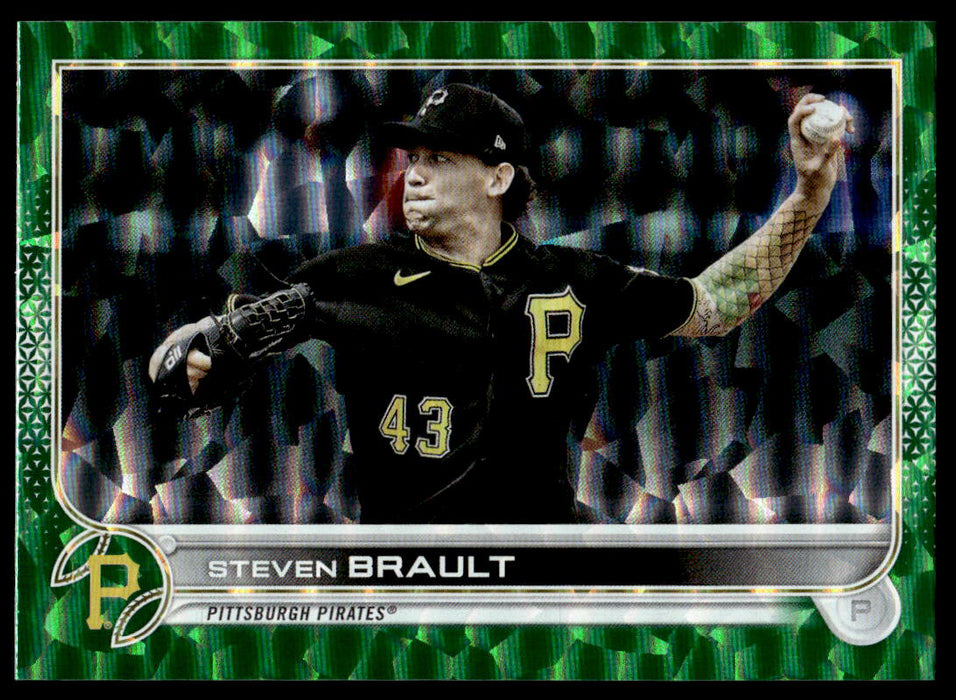 Steven Brault 2022 Topps Series 1 Green Foilboard Front of Card