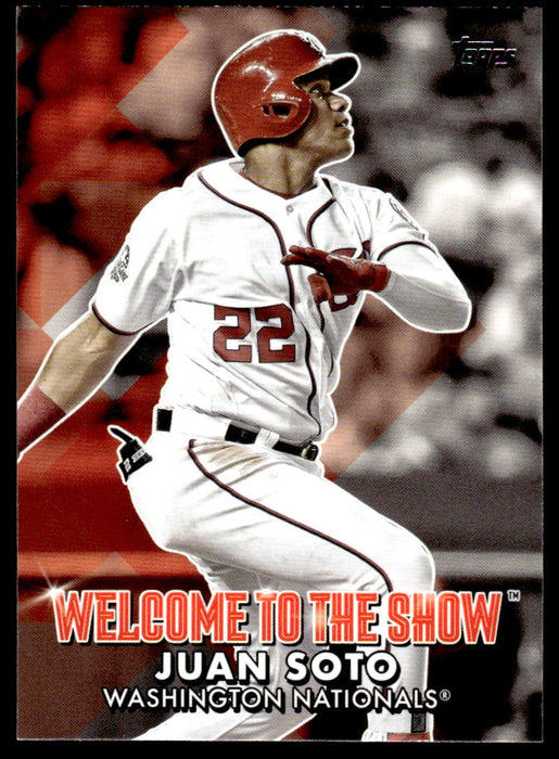 Juan Soto 2022 Topps Series 1 Welcome to the Show Front of Card