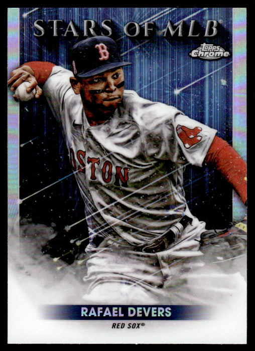 Rafael Devers 2022 Topps Series 1 Chrome Stars of MLB Front of Card