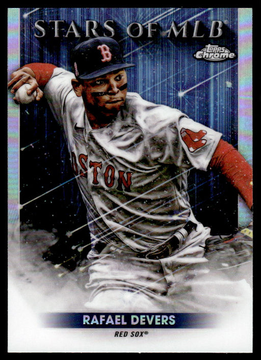 Rafael Devers 2022 Topps Series 1 Chrome Stars of MLB Front of Card