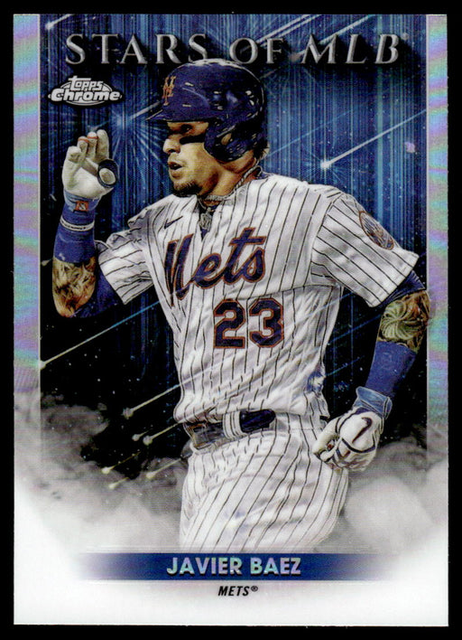 Javier Baez 2022 Topps Series 1 Chrome Stars of MLB Front of Card