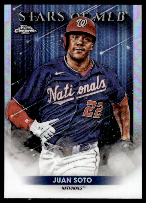 Juan Soto 2022 Topps Series 1 Chrome Stars of MLB Front of Card