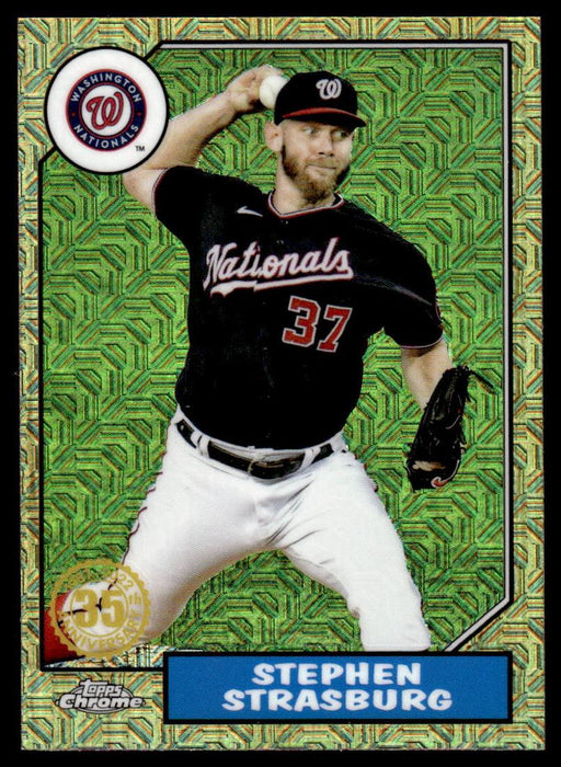 Stephen Strasburg 2022 Topps Series 1 1987 Topps Silver Pack Front of Card