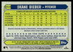 Shane Bieber 2022 Topps Series 1 1987 Topps Silver Pack Back of Card