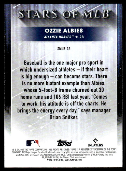 Ozzie Albies 2022 Topps Series 2 Stars of MLB Back of Card