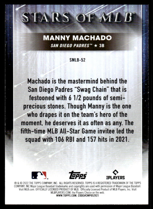 Manny Machado 2022 Topps Series 2 Stars of MLB Back of Card