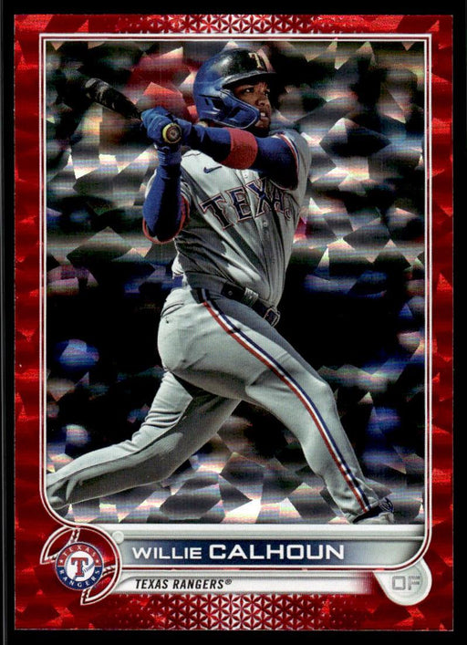 Willie Calhoun 2022 Topps Series 2 Red Foilboard Front of Card