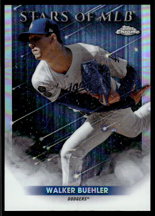 Walker Buehler 2022 Topps Series 2 Chrome Stars of MLB Front of Card