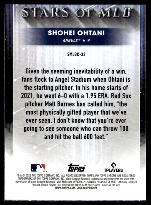 Shohei Ohtani 2022 Topps Series 2 Chrome Stars of MLB Back of Card