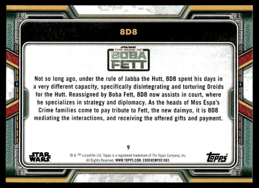 8D8 2022 Topps Star Wars Book of Bobba Fett Base Back of Card