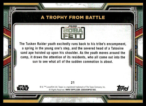 A Trophy from Battle 2022 Topps Star Wars Book of Bobba Fett Base Back of Card