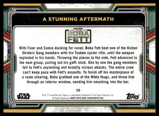 A Stunning Aftermath 2022 Topps Star Wars Book of Bobba Fett Base Back of Card