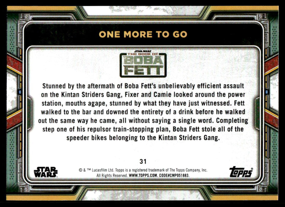 One more to go 2022 Topps Star Wars Book of Bobba Fett Base Back of Card