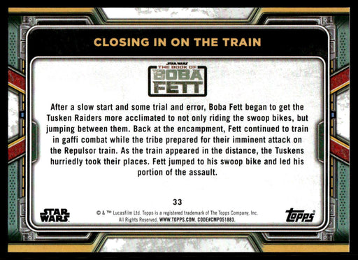 Closing in on the Train 2022 Topps Star Wars Book of Bobba Fett Base Back of Card